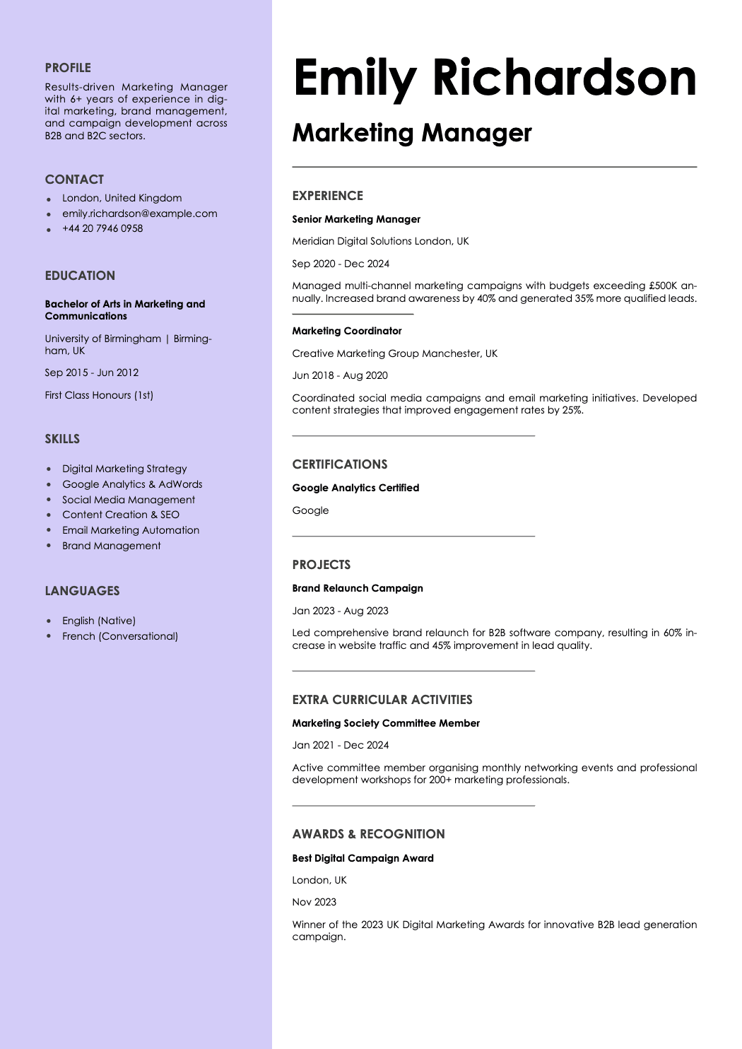 Aurum Resume Template