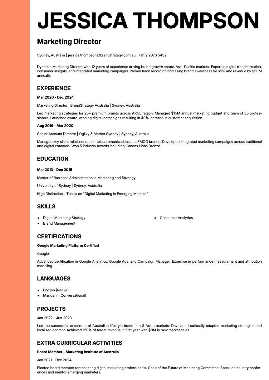 Bold Edge Resume Template