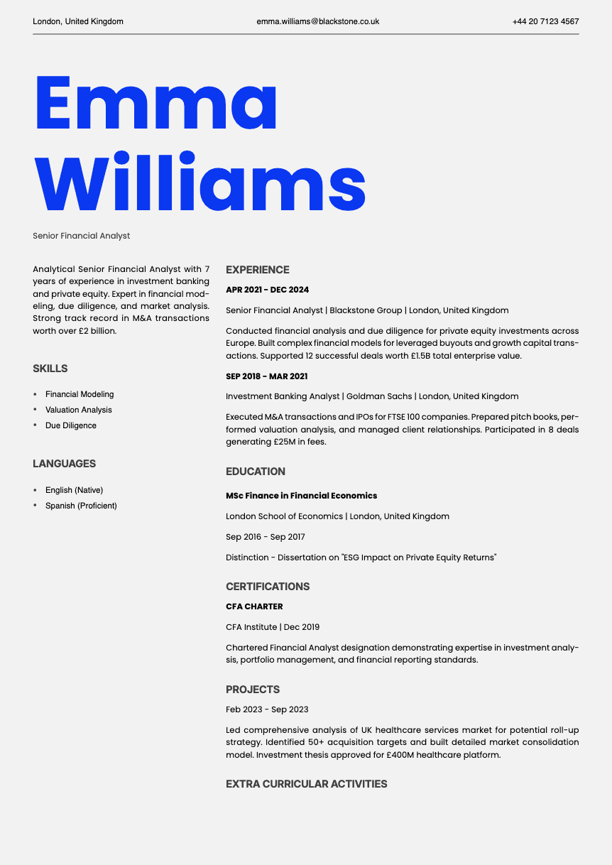 Fern - Resume and CV template preview, professional ATS-friendly design